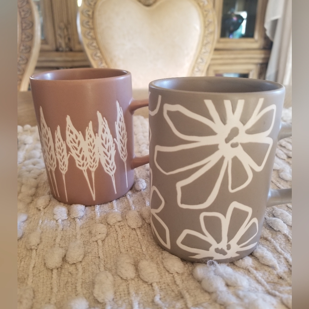 Ore' Originals Cuppa Colors Floral & Wheat Design (Set of 2) - Picture 2 of 5